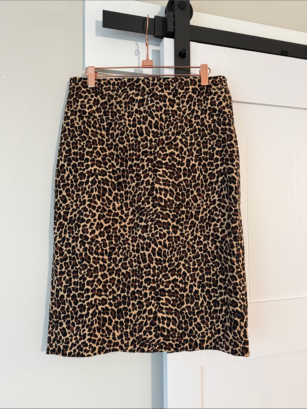 J. Crew Leopard-Print Pencil Skirt in Tan and Black